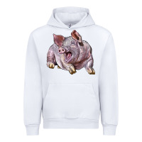 White Landrace Pig Urban Hoodie - LillyAllenDesigns