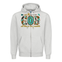 Dove Grey with god all things are possible with gemstone Zipper Hoodie - texasbilliewilder