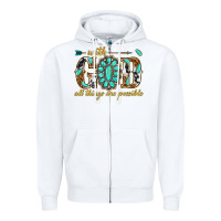White with god all things are possible with gemstone Zipper Hoodie - texasbilliewilder
