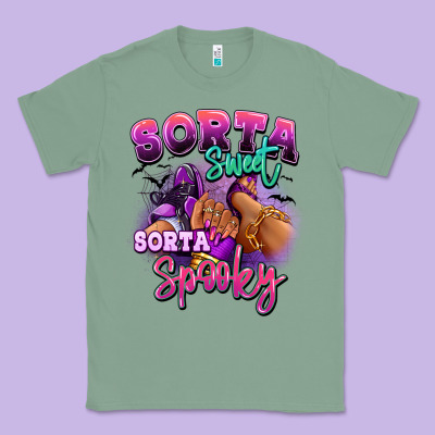 Sorta Sweet Sorta Spooky Sneaker And Heel Afro Wom Classic Tee Designed By Ranaportraitstore