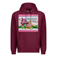 Burgundy happy easter y'all  rabbit Premium Hoodie - BarkalooDesign