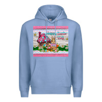 Colony Blue happy easter y'all  rabbit Premium Hoodie - BarkalooDesign