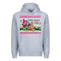 Heather Grey happy easter y'all  rabbit Premium Hoodie - BarkalooDesign