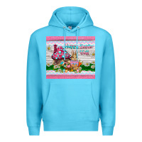 Ocean Blue happy easter y'all  rabbit Premium Hoodie - BarkalooDesign