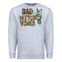 Heather Grey bad witch vibes Premium Sweatshirt - CowhideDigitalArt