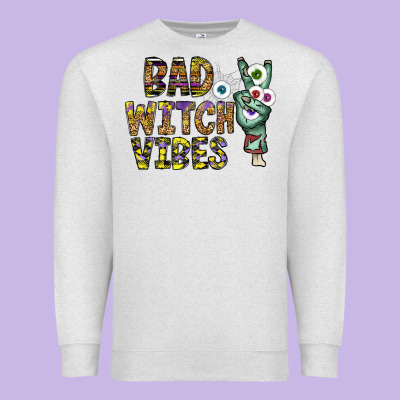Bad Witch Vibes Premium Sweatshirt Designed By Cowhidedigitalart