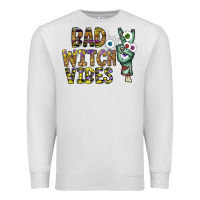 Oatmeal Heather bad witch vibes Premium Sweatshirt - CowhideDigitalArt