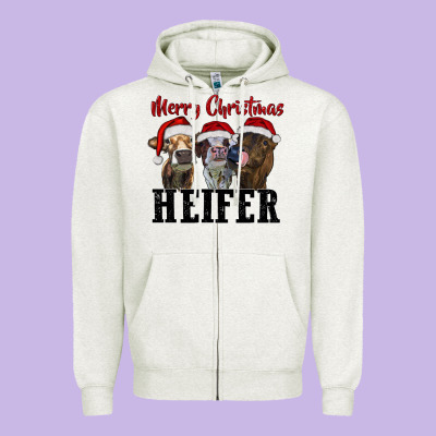 Zipper Hoodie Merry Christmas Heifers