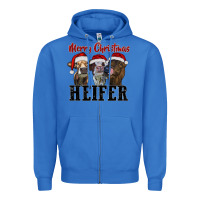 True Royal Merry Christmas Heifers Zipper Hoodie - RanaPortraitStore