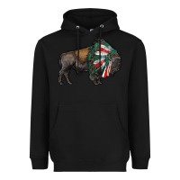 Black mexican bison with indian headdress Heavyweight Hoodie - RanaPortraitStore