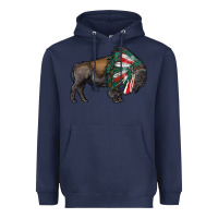 Mexican Bison With Indian Headdress Heavyweight Hoodie | Teevron