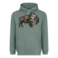 Sage mexican bison with indian headdress Heavyweight Hoodie - RanaPortraitStore