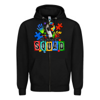 Black soccer support squad autism Zipper Hoodie - Zillion Design Studio