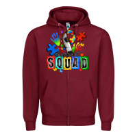 Burgundy soccer support squad autism Zipper Hoodie - Zillion Design Studio