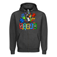 Charcoal Heather soccer support squad autism Zipper Hoodie - Zillion Design Studio