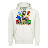 Oatmeal Heather soccer support squad autism Zipper Hoodie - Zillion Design Studio