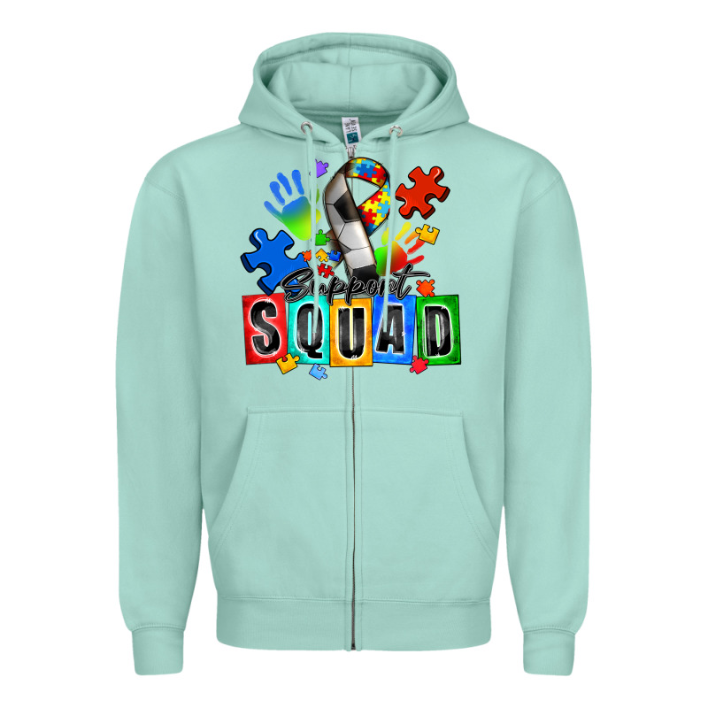 Soccer Support Squad Autism Zipper Hoodie by Zillion Design Studio | Teevron