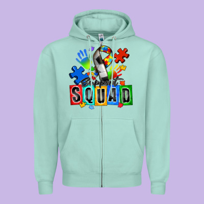 Soccer Support Squad Autism Zipper Hoodie Designed By Zillion Design Studio