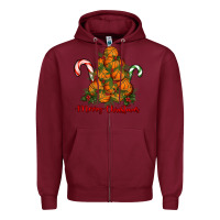 Burgundy Merry Christmas Basketball Zipper Hoodie - RanaPortraitStore