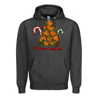 Charcoal Heather Merry Christmas Basketball Zipper Hoodie - RanaPortraitStore