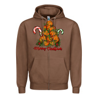 Chestnut Merry Christmas Basketball Zipper Hoodie - RanaPortraitStore
