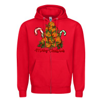 Red Merry Christmas Basketball Zipper Hoodie - RanaPortraitStore