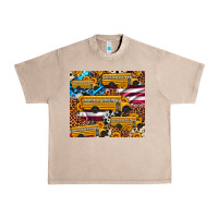 French Oak school bus American flag sunflower cowhide leopard Urban Heavy Tee - Artiststas
