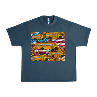 Midnight Navy school bus American flag sunflower cowhide leopard Urban Heavy Tee - Artiststas