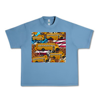 Pebble Blue school bus American flag sunflower cowhide leopard Urban Heavy Tee - Artiststas