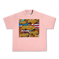 Salmon school bus American flag sunflower cowhide leopard Urban Heavy Tee - Artiststas