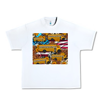 White school bus American flag sunflower cowhide leopard Urban Heavy Tee - Artiststas
