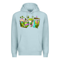 Blue Mist coffee cups Premium Hoodie - NancyCooperArtShop