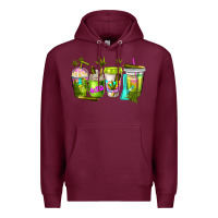 Burgundy coffee cups Premium Hoodie - NancyCooperArtShop