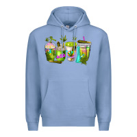 Colony Blue coffee cups Premium Hoodie - NancyCooperArtShop