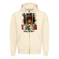 Sandshell teacher life afro locs messy bun Zipper Hoodie - texasbilliewilder