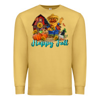 Antique Gold happy fall scarecrow Premium Sweatshirt - FaDigitalArtStudio