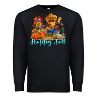 Black happy fall scarecrow Premium Sweatshirt - FaDigitalArtStudio