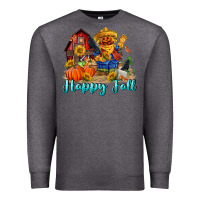 Charcoal Heather happy fall scarecrow Premium Sweatshirt - FaDigitalArtStudio