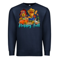 Navy happy fall scarecrow Premium Sweatshirt - FaDigitalArtStudio