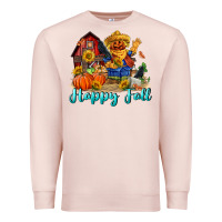 Pale Pink happy fall scarecrow Premium Sweatshirt - FaDigitalArtStudio