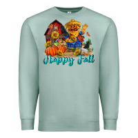 Seafoam happy fall scarecrow Premium Sweatshirt - FaDigitalArtStudio