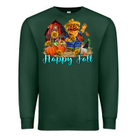 Sports Green happy fall scarecrow Premium Sweatshirt - FaDigitalArtStudio