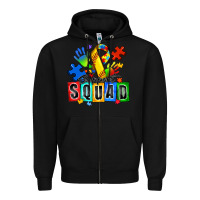 Black softball support squad autism Zipper Hoodie - Zillion Design Studio