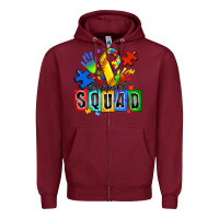 Burgundy softball support squad autism Zipper Hoodie - Zillion Design Studio