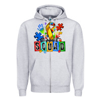 Heather Grey softball support squad autism Zipper Hoodie - Zillion Design Studio