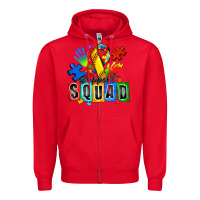 Red softball support squad autism Zipper Hoodie - Zillion Design Studio