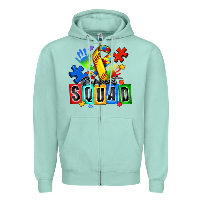 Softball Support Squad Autism Zipper Hoodie by Zillion Design Studio | Teevron