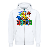 White softball support squad autism Zipper Hoodie - Zillion Design Studio
