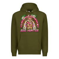 Army Green easter pink camouflage egg hunter  bunny rainbow Premium Hoodie - BarkalooDesign