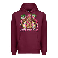 Burgundy easter pink camouflage egg hunter  bunny rainbow Premium Hoodie - BarkalooDesign